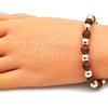 Oro Laminado Fancy Bracelet, Gold Filled Style Ball Design, Polished, Golden Finish, 03.63.2225.3.08