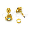 Stainless Steel Stud Earring, Heart Design, with Aurore Boreale Crystal, Polished, Golden Finish, 02.271.0004.10