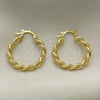 Oro Laminado Small Hoop, Gold Filled Style Diamond Cutting Finish, Golden Finish, 02.170.0398.25