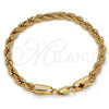 Gold Tone Basic Bracelet, Rope Design, Polished, Golden Finish, 04.242.0042.09GT