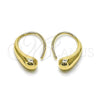 Oro Laminado Stud Earring, Gold Filled Style Teardrop Design, Polished, Golden Finish, 02.428.0002