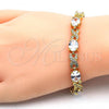 Oro Laminado Tennis Bracelet, Gold Filled Style Hugs and Kisses Design, with White Cubic Zirconia, Polished, Golden Finish, 03.206.0001.8.07