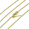 Oro Laminado Basic Necklace, Gold Filled Style Ball Design, Diamond Cutting Finish, Golden Finish, 04.341.0127.20