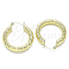 Oro Laminado Medium Hoop, Gold Filled Style Hollow Design, Polished, Golden Finish, 02.213.0312.30