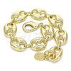 Oro Laminado Basic Bracelet, Gold Filled Style Puff Mariner Design, Polished, Golden Finish, 04.63.1411.08