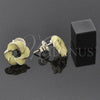 Oro Laminado Stud Earring, Gold Filled Style Love Knot Design, Yellow Enamel Finish, Golden Finish, 5.126.022 *PROMO*