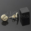 Oro Laminado Stud Earring, Gold Filled Style and Spiral Diamond Cutting Finish, Golden Finish, 5.127.036 *PROMO*