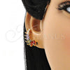 Oro Laminado Earcuff Earring, Gold Filled Style with Multicolor Cubic Zirconia, Polished, Golden Finish, 02.210.0697.1