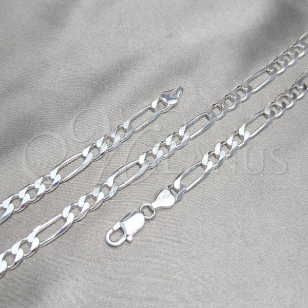 Sterling Silver Basic Necklace, Figaro Design, Polished, Silver Finish, 04.420.0010.26
