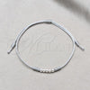 Sterling Silver Adjustable Bolo Bracelet, Ball Design, Blue Silver Finish, 03.426.0001.6.07