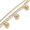 Oro Laminado Charm Bracelet, Gold Filled Style Chunky and Rattle Charm Design, Polished, Golden Finish, 03.331.0130.08