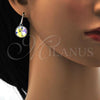 Rhodium Plated Dangle Earring, with Aurore Boreale Swarovski Crystals, Polished, Rhodium Finish, 02.239.0001.4