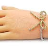 Oro Laminado Fancy Bracelet, Gold Filled Style Bow and Expandable Bead Design, Polished, Two Tone, 03.341.0220.1.07