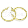 Oro Laminado Medium Hoop, Gold Filled Style Diamond Cutting Finish, Golden Finish, 02.213.0154.40