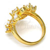 Oro Laminado Multi Stone Ring, Gold Filled Style Teardrop Design, with White Cubic Zirconia, Polished, Golden Finish, 01.210.0043.09 (Size 9)
