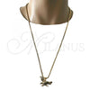 Oro Laminado Pendant Necklace, Gold Filled Style Eagle Design, Polished, Golden Finish, 04.242.0065.30