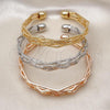 Oro Laminado Trio Bangle, Gold Filled Style Polished, Tricolor, 07.170.0034