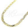 Oro Laminado Basic Necklace, Gold Filled Style Mariner Design, Diamond Cutting Finish, Golden Finish, 04.63.1357.20
