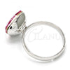 Rhodium Plated Multi Stone Ring, with Rose Swarovski Crystals, Polished, Rhodium Finish, 01.239.0005.3 (One size fits all)