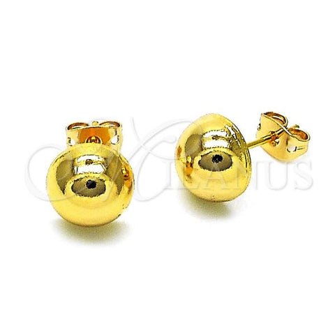 Oro Laminado Stud Earring, Gold Filled Style Polished, Golden Finish, 02.342.0272.1