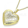 Oro Laminado Locket Pendant, Gold Filled Style Heart Design, Polished, Golden Finish, 05.117.0024
