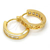 Oro Laminado Huggie Hoop, Gold Filled Style with White Cubic Zirconia, Polished, Golden Finish, 02.237.0004.1.20