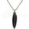 Stainless Steel Pendant Necklace, Leaf Design, with Black Crystal, Polished, Steel Finish, 04.232.0001.1.31
