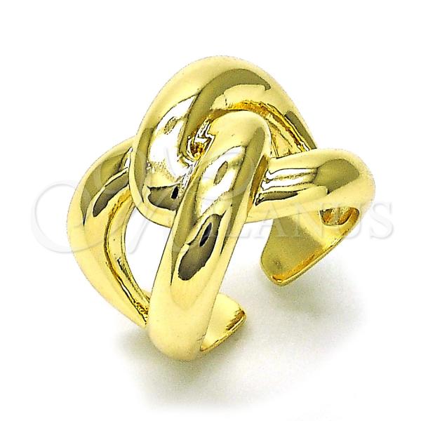 Oro Laminado Elegant Ring, Gold Filled Style Love Knot and Twist Design, Polished, Golden Finish, 01.60.0017