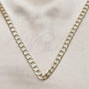 Oro Laminado Basic Necklace, Gold Filled Style Pave Cuban Design, Polished, Golden Finish, 04.213.0342.24