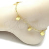 Oro Laminado Charm Anklet , Gold Filled Style Heart Design, Polished, Golden Finish, 03.63.2191.10