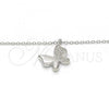 Sterling Silver Pendant Necklace, Butterfly Design, with White Cubic Zirconia, Polished, Rhodium Finish, 04.336.0002.16