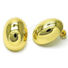 Oro Laminado Stud Earring, Gold Filled Style Chunky Design, Polished, Golden Finish, 02.213.0702