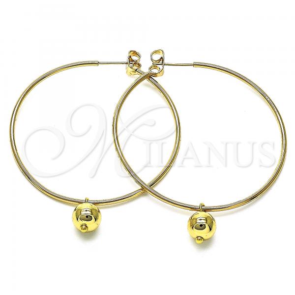 Oro Laminado Medium Hoop, Gold Filled Style Polished, Golden Finish, 02.63.2744.2.50