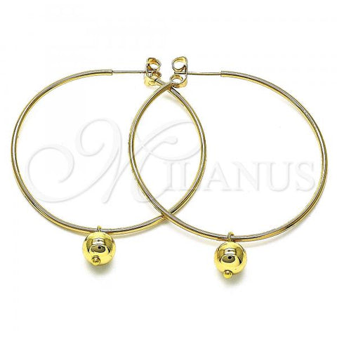 Oro Laminado Medium Hoop, Gold Filled Style Polished, Golden Finish, 02.63.2744.2.50