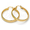 Oro Laminado Medium Hoop, Gold Filled Style Diamond Cutting Finish, Golden Finish, 02.261.0003.40