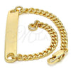 Oro Laminado ID Bracelet, Gold Filled Style Polished, Golden Finish, 03.63.1841.06