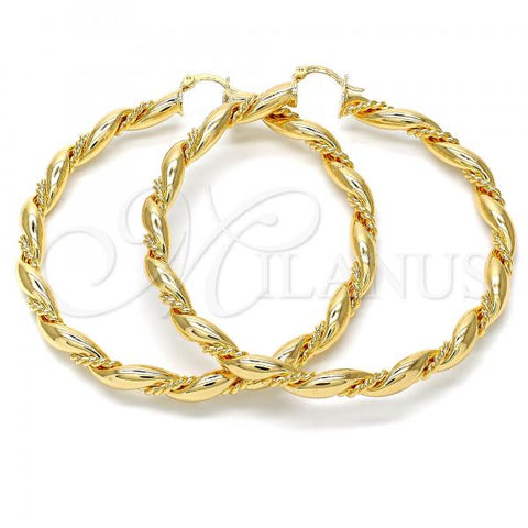 Oro Laminado Extra Large Hoop, Gold Filled Style Polished, Golden Finish, 02.170.0215.70