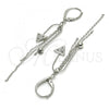 Sterling Silver Long Earring, with White Micro Pave, Polished, Rhodium Finish, 02.186.0173.1
