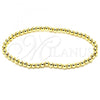 Oro Laminado Fancy Bracelet, Gold Filled Style Expandable Bead Design, Polished, Golden Finish, 03.207.0081.07