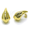 Oro Laminado Stud Earring, Gold Filled Style Teardrop and Hollow Design, Polished, Golden Finish, 02.428.0045