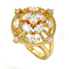 Oro Laminado Multi Stone Ring, Gold Filled Style with White Cubic Zirconia, Polished, Golden Finish, 01.210.0028.1.09 (Size 9)