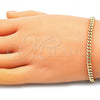 Oro Laminado Basic Bracelet, Gold Filled Style Miami Cuban Design, Polished, Golden Finish, 5.223.013.07