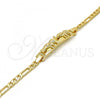 Oro Laminado ID Bracelet, Gold Filled Style Nameplate and Elephant Design, Polished, Golden Finish, 03.213.0010.06