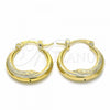 Oro Laminado Small Hoop, Gold Filled Style Hollow Design, Polished, Golden Finish, 02.09.0175.20