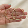 Oro Laminado Large Hoop, Gold Filled Style Diamond Cutting Finish, Golden Finish, 02.213.0254.1.50