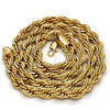 Gold Tone Basic Necklace, Rope Design, Polished, Golden Finish, 04.242.0044.24GT