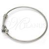 Stainless Steel Individual Bangle, Love Design, with White Crystal, Polished, Steel Finish, 07.258.0001.05 (02 MM Thickness, Size 5 - 2.50 Diameter)