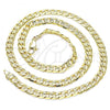 Oro Laminado Basic Necklace, Gold Filled Style Curb Design, Polished, Golden Finish, 04.213.0164.22