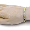 Oro Laminado Basic Bracelet, Gold Filled Style Pave Mariner Design, Polished, Golden Finish, 04.63.1339.08