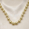 Oro Laminado Basic Necklace, Gold Filled Style Ball Design, Polished, Golden Finish, 04.341.0139.18